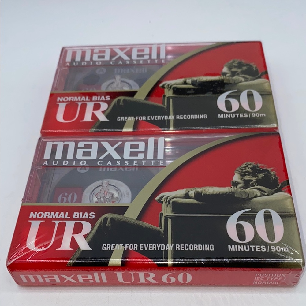 Maxell Audio Cassette Recording Tapes UR 60 Normal Bias 2 Pack Sealed